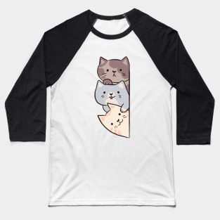 Cute three cats stack Baseball T-Shirt